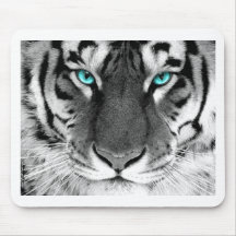 Tigre branco preto mouse pads