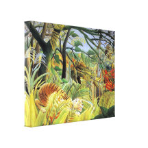 Tigre em uma tempestade tropical impressão de canvas esticadas
