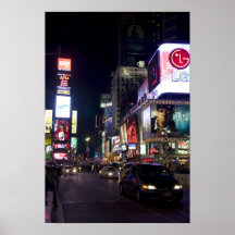 Times Square na noite em Manhattan, New York Impressão
