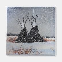 Tipis de Snowdusted Imãs De Geladeira