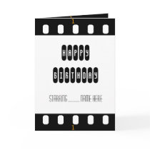 Tira do filme da estrela de cinema com o cartão de postais