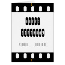 Tira do filme da estrela de cinema com o cartão de