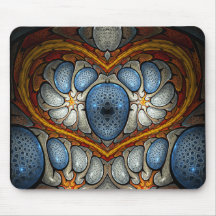 Toque em meu coração - azul mouse pad