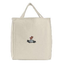 Torradeira retro bordado - brinde estalando acima bolsas