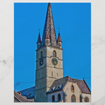 Torre de igreja evangélica, Sibiu Panfletos Coloridos