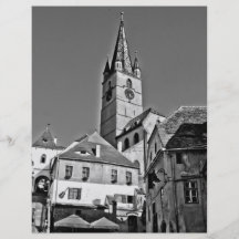 Torre de igreja evangélica, Sibiu Panfletos Personalizado