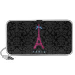 Torre Eiffel do rosa quente no brilho do falso Caixinha De Som Para Laptop