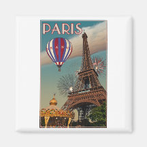 Torre Eiffel do vintage Imãs De Refrigerador