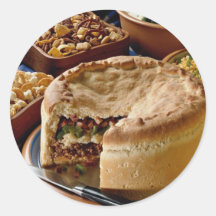 Torta de pote deliciosa da carne picada com salada adesivos