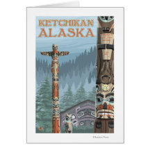 Totem pólos - Ketchikan de Alaska, Alaska Cartões
