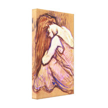 Toulouse-Lautrec - mulher que penteia o cabelo Impressão Em Canvas