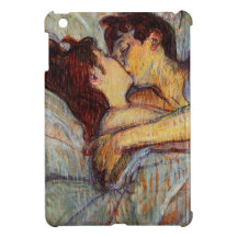 Toulouse-Lautrec na cama exemplo do iPad do beijo 
