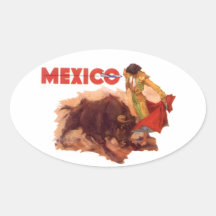 Tourada da etiqueta do viagem de México do vintage Adesivos Em Formato Oval