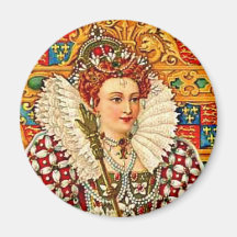 Traje Isabelino 1800sArt da rainha de Inglaterra d Imã De Geladeira