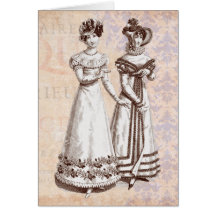 Trajes Parisiens 1821 formas do francês da regênci Cartão