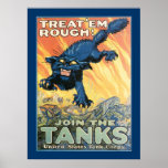 Trate-os ásperos - junte-se aos tanques poster
