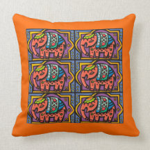 Travesseiro decorativo indiano do impressão do ele
