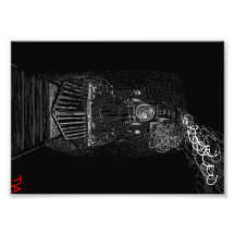 trem de noite assustador impressão de fotos