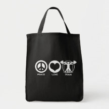 Trem do amor da paz bolsa para compras