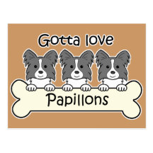 Três Papillons Cartao Postal