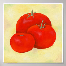 Três tomates que pintam o impressão