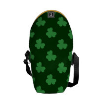 Trevos verdes na mini bolsa mensageiro verde escur bolsas mensageiro da rickshaw