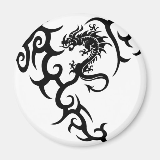 Tribal com dragão imãs