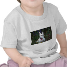 Trillium, Scottish Terrier (branco) Tshirt