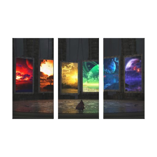Triptych dos portais impressão em tela canvas