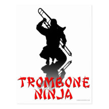 Trombone Ninja Cartoes Postais