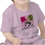 Tshirt cor-de-rosa personalizado do primeiro anive