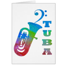 Tuba com Clef baixo Cartao