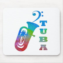 Tuba com Clef baixo Mouse Pads