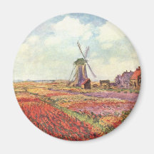 Tulipas de Claude Monet em Holland Imã De Refrigerador