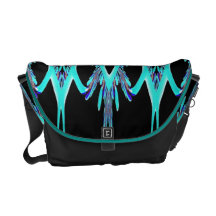 Turquesa e a bolsa mensageiro preta do rickshaw