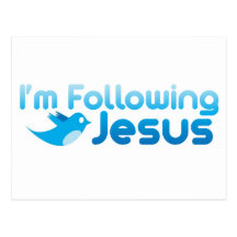 Twitter mim eu estou seguindo o Jesus Cristo Cartão Postal