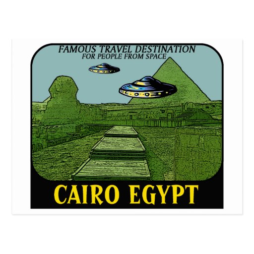 UFO SOBRE O DESIGN DO VIAGEM DO CAIRO EGIPTO CARTÕES POSTAIS