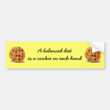 Um biscoito da dieta equilibrada em cada autocolan adesivos