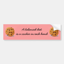 Um biscoito da dieta equilibrada em cada autocolan adesivos