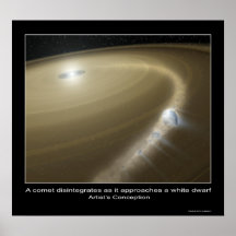 Um cometa desintegra-se enquanto se aproxima posteres