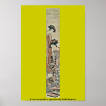 Um courtesan e seu aprendiz por Isoda, Koryusai Posters