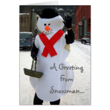 Um cumprimento do boneco de neve… cartao