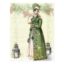 Um Noel feliz - Jane Austen inspirados Cartão Postal