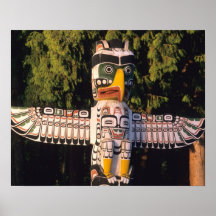 Um pólo de totem em Vancôver, Canadá Impressão