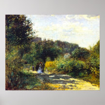 Uma estrada em Louveciennes, por Pierre-Auguste Re Pôsteres