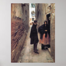 Uma rua em Veneza, por John Singer Sargent Pôsteres