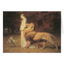 Una e o leão por Britânico Riviere (1840-1920) Cartão