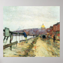 Und Beacon Hill de Childe Hassam - de Charles Rive Poster
