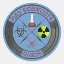 União louca do cientista adesivos redondos