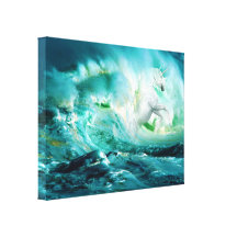 Unicórnio no impressão esticado oceano das canvas impressão em canvas